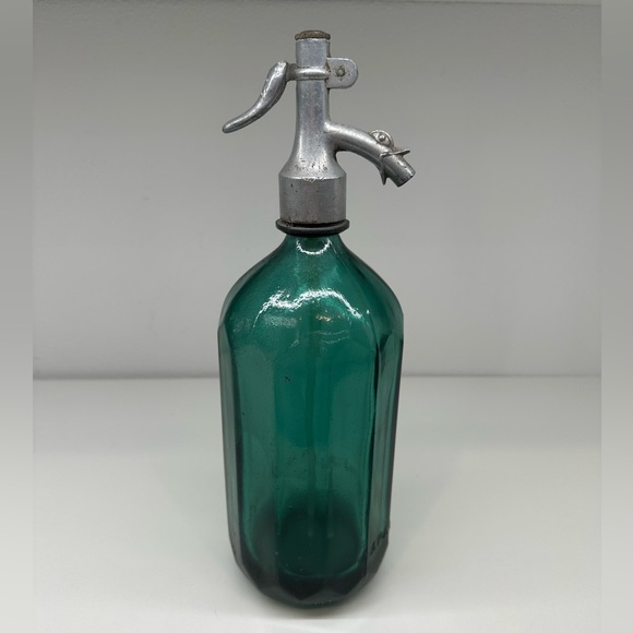Other - Vintage Green Glass Seltzer Bottle